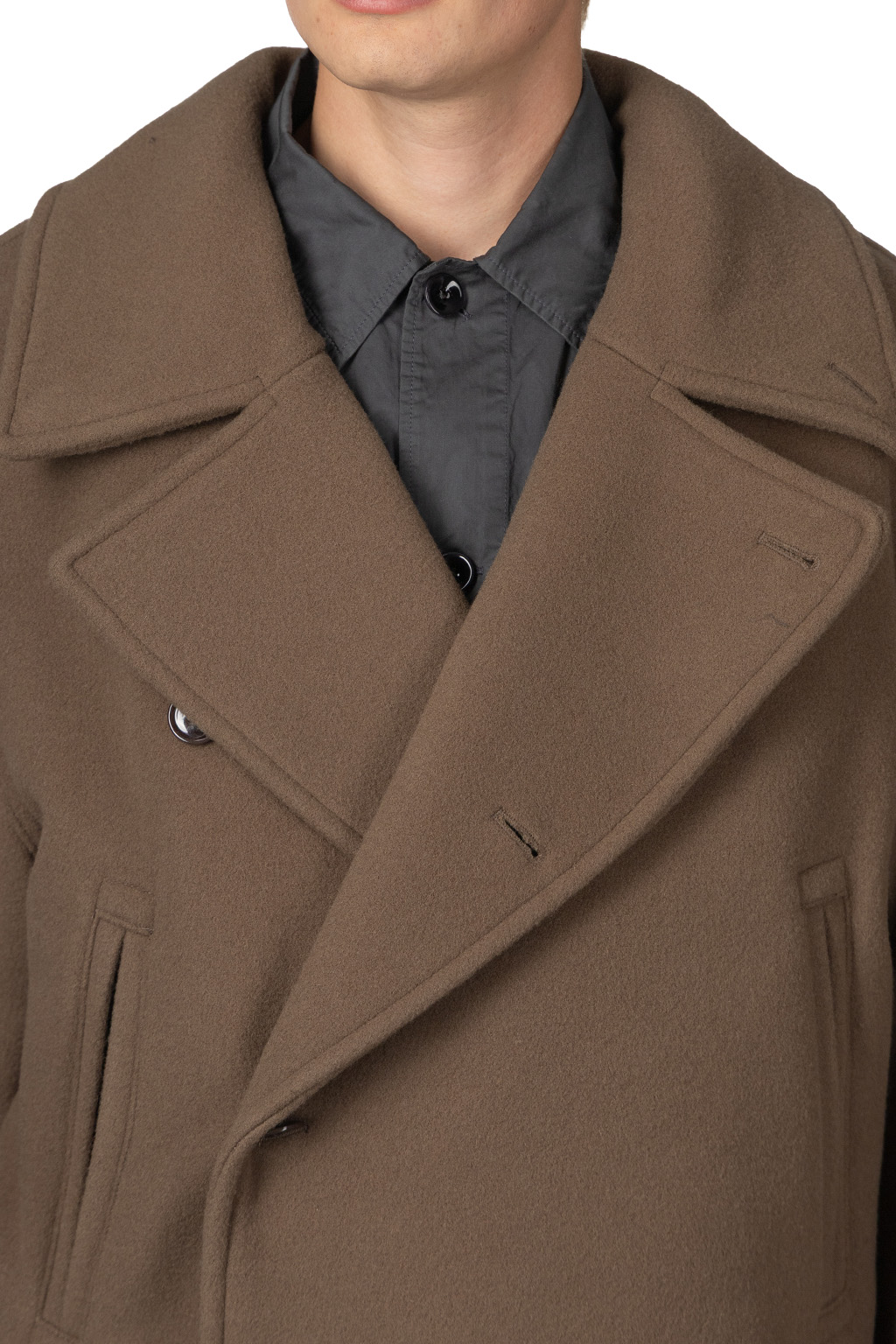 Lemaire - Boxy Peacoat - Dark Squirrel